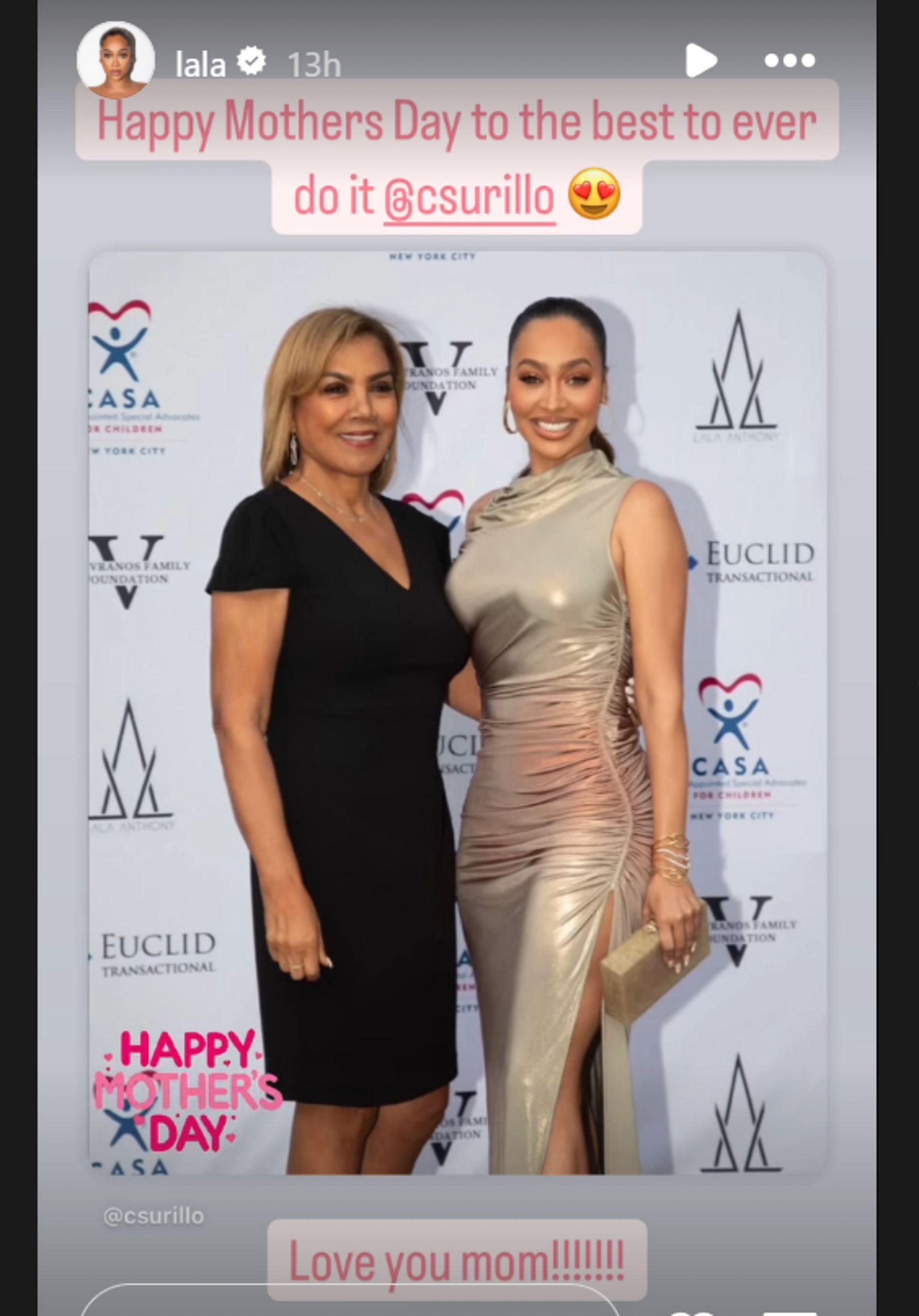 La La Anthony greets mom, Carmen Elsa Surillo, a happy Mother's Day (source: IG/ lala)